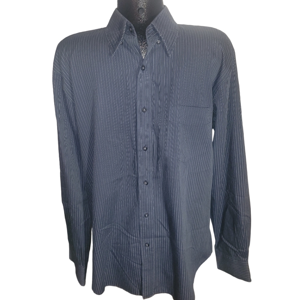 Dockers Blue Pin Striped Button Up Shirt L